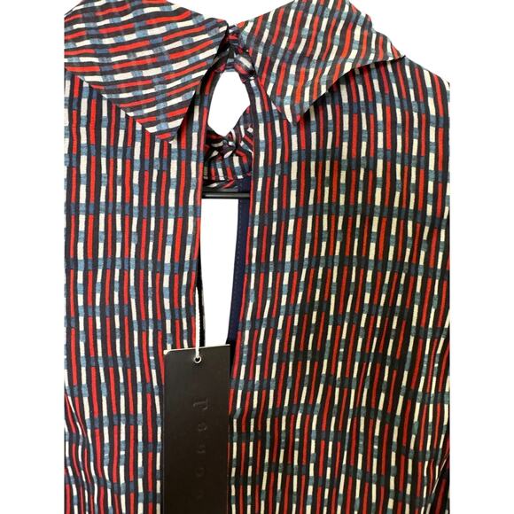 Anthropologie Lenon Striped Peplum Keyhole Puff Sleeve Blouse Top Womens XS Chic - Picture 6 of 9